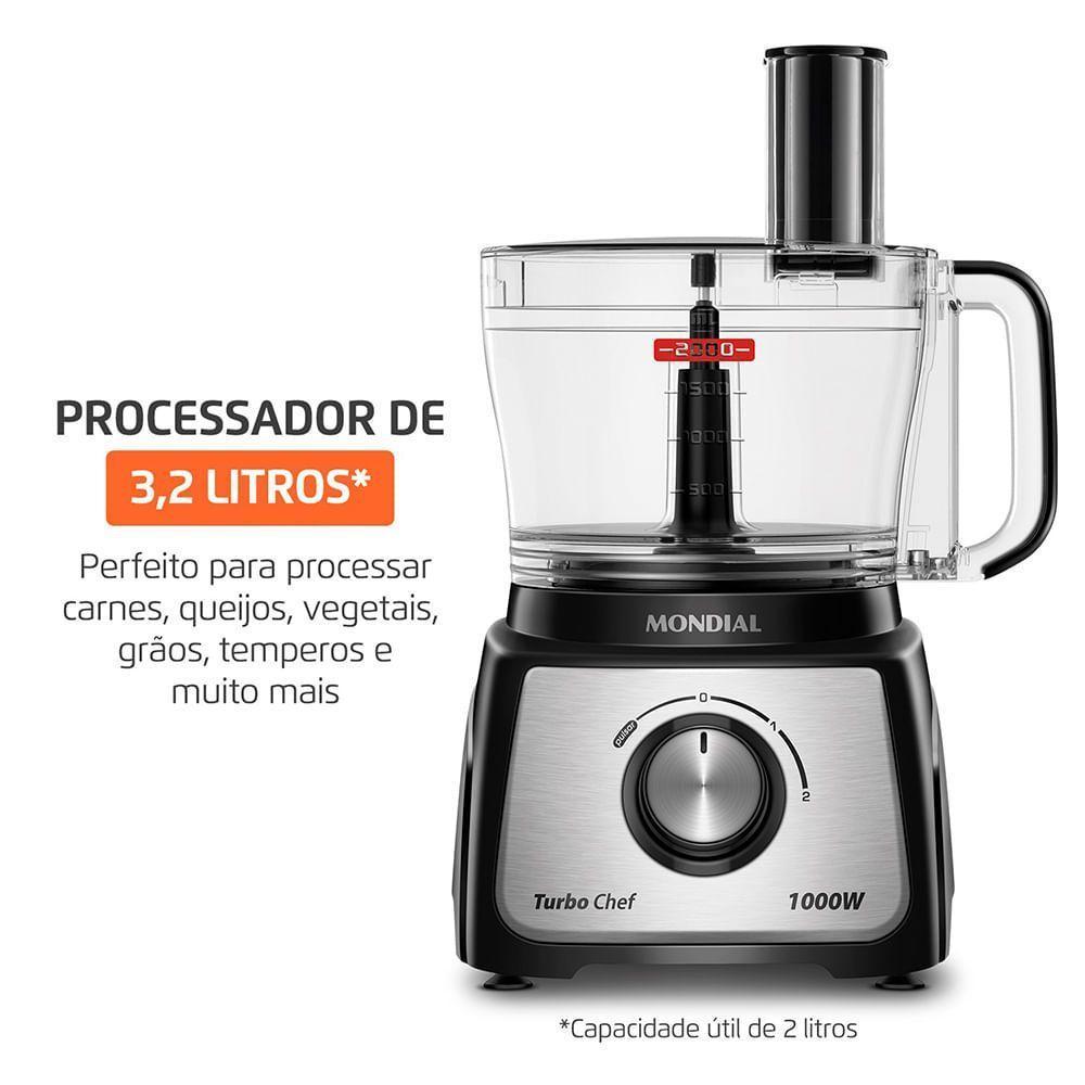 Multiprocessador Turbo Chef 3 Em 1 Mondial Preto 1000W MPN-02-BE 220V - 5