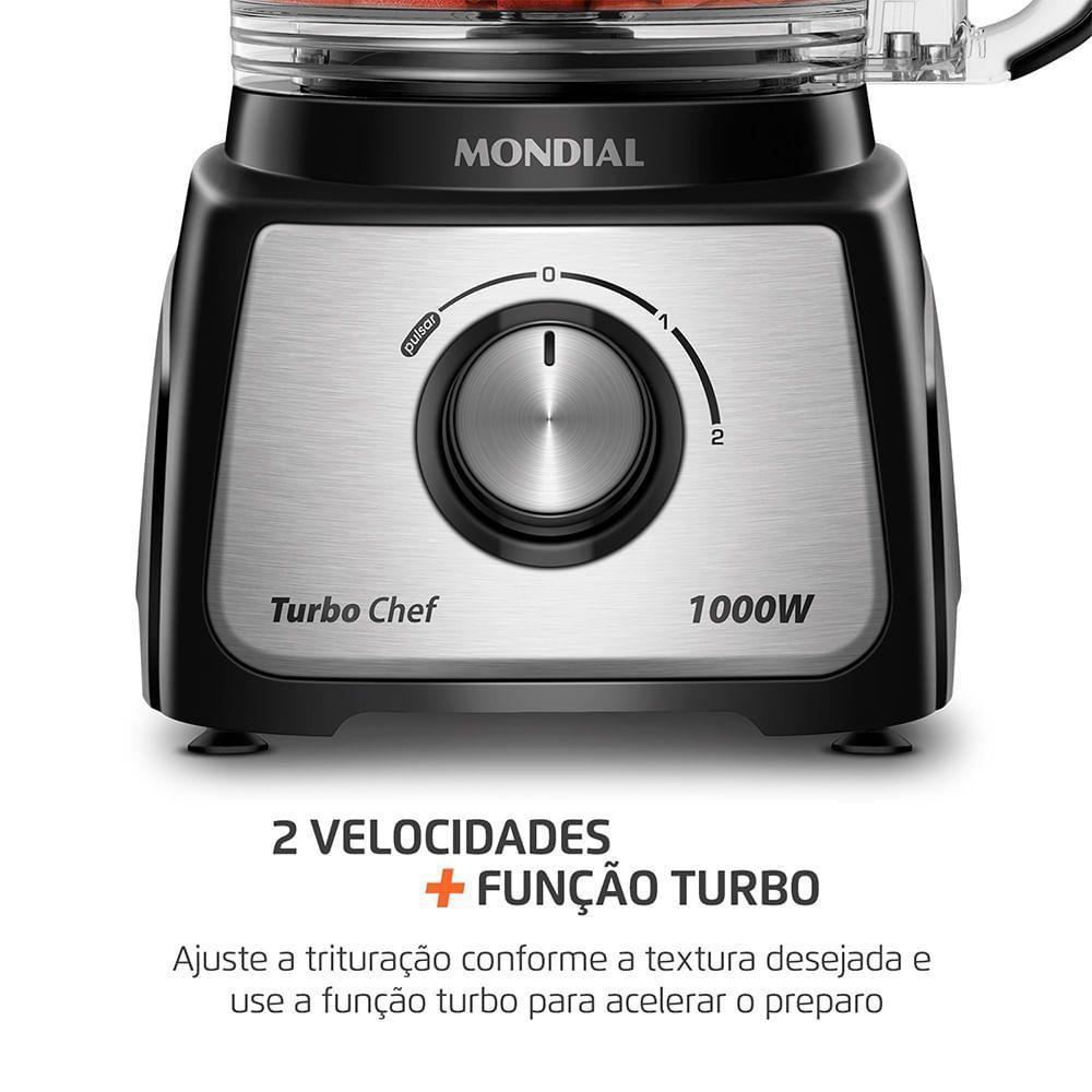 Multiprocessador Turbo Chef 3 Em 1 Mondial Preto 1000W MPN-02-BE 220V - 7