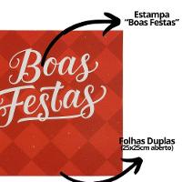 Kit Guardanapo De Natal Vermelho Boas Festas 25x25cm Folha Dupla Prime 40 Unidades - 3