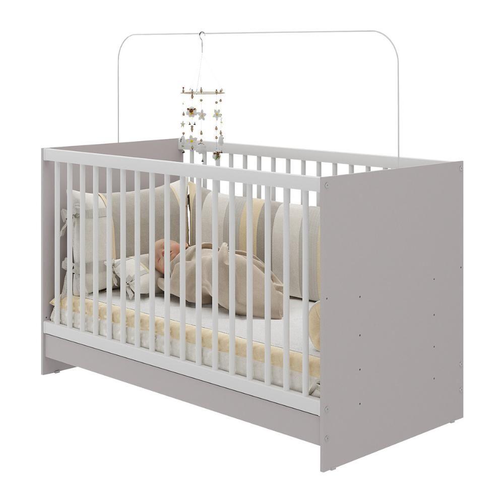 Berço 3 Em 1 Para Colchão 60 X 130 Cm Multimóveis Mp0527g - Cinza/branco - 2