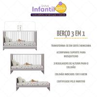 Berço 3 Em 1 Para Colchão 60 X 130 Cm Multimóveis Mp0527g - Cinza/branco - 6