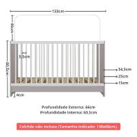 Berço 3 Em 1 Para Colchão 60 X 130 Cm Multimóveis Mp0527g - Cinza/branco - 8