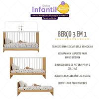 Berço 3 Em 1 Com Colchão Incluso Multimóveis Mp4394 Madeirado/branco - 6