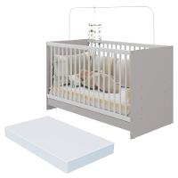 Berço 3 Em 1 Com Colchão Incluso Multimóveis Mp4394 Cinza/branco - 1