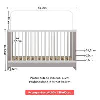 Berço 3 Em 1 Com Colchão Incluso Multimóveis Mp4394 Cinza/branco - 8