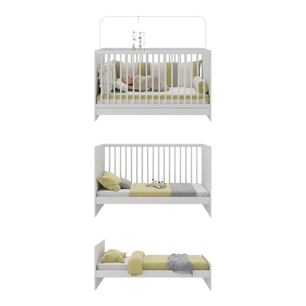 Berço 3 Em 1 Com Colchão Incluso Multimóveis Mp4394 Branco - 5