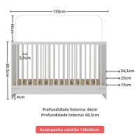 Berço 3 Em 1 Com Colchão Incluso Multimóveis Mp4394 Branco - 8