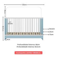 Berço 3 Em 1 Com Colchão Incluso Multimóveis Mp4394 Azul/branco - 8