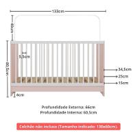 Berço 3 Em 1 Para Colchão 60 X 130 Cm Multimóveis Mp0527g - Rosa/branco - 8