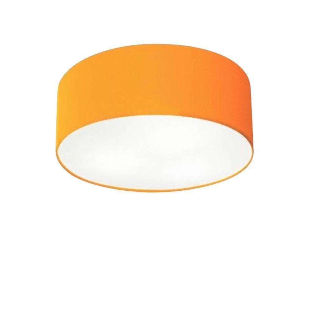 Plafon Cilíndrico Vivare Md-3005 Cúpula Em Tecido 40x12cm - Bivolt Laranja 127/220v - 1