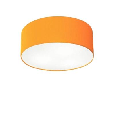 Plafon Cilíndrico Vivare Md-3005 Cúpula Em Tecido 40x12cm - Bivolt Laranja 127/220v