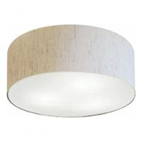 Plafon Cilíndrico Vivare Md-3014 Cúpula Em Tecido 50x15cm - Bivolt Linho Bege 127/220v - 3