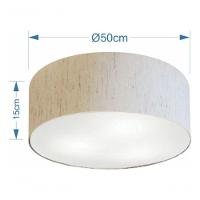 Plafon Cilíndrico Vivare Md-3014 Cúpula Em Tecido 50x15cm - Bivolt Linho Bege 127/220v - 4