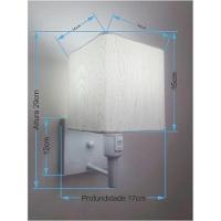 Arandela Quadrada Md-2019 Branco C- Inter Liga E Desl Cúpula Em Tecido Linho Bege - Bivolt - 1