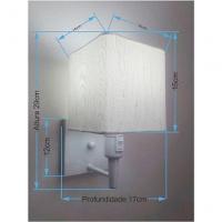 Arandela Quadrada Md-2019 Branco C- Inter Liga E Desl Cúpula Em Tecido Linho Bege - Bivolt - 3