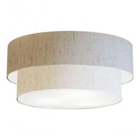 Plafon Duplo Cilíndrico Vivare Md-3024 Cúpula Em Tecido 60x50cm - Bivolt Linho-bege - 2