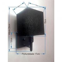 Arandela Quadrada Md-2019 Preto C- Inter Liga E Desl Cúpula Em Tecido Preto - Bivolt - 4