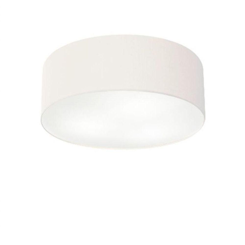 Plafon Cilíndrico Vivare Md-3046 Cúpula Em Tecido 35x12cm - Bivolt Branco 127/220v - 1
