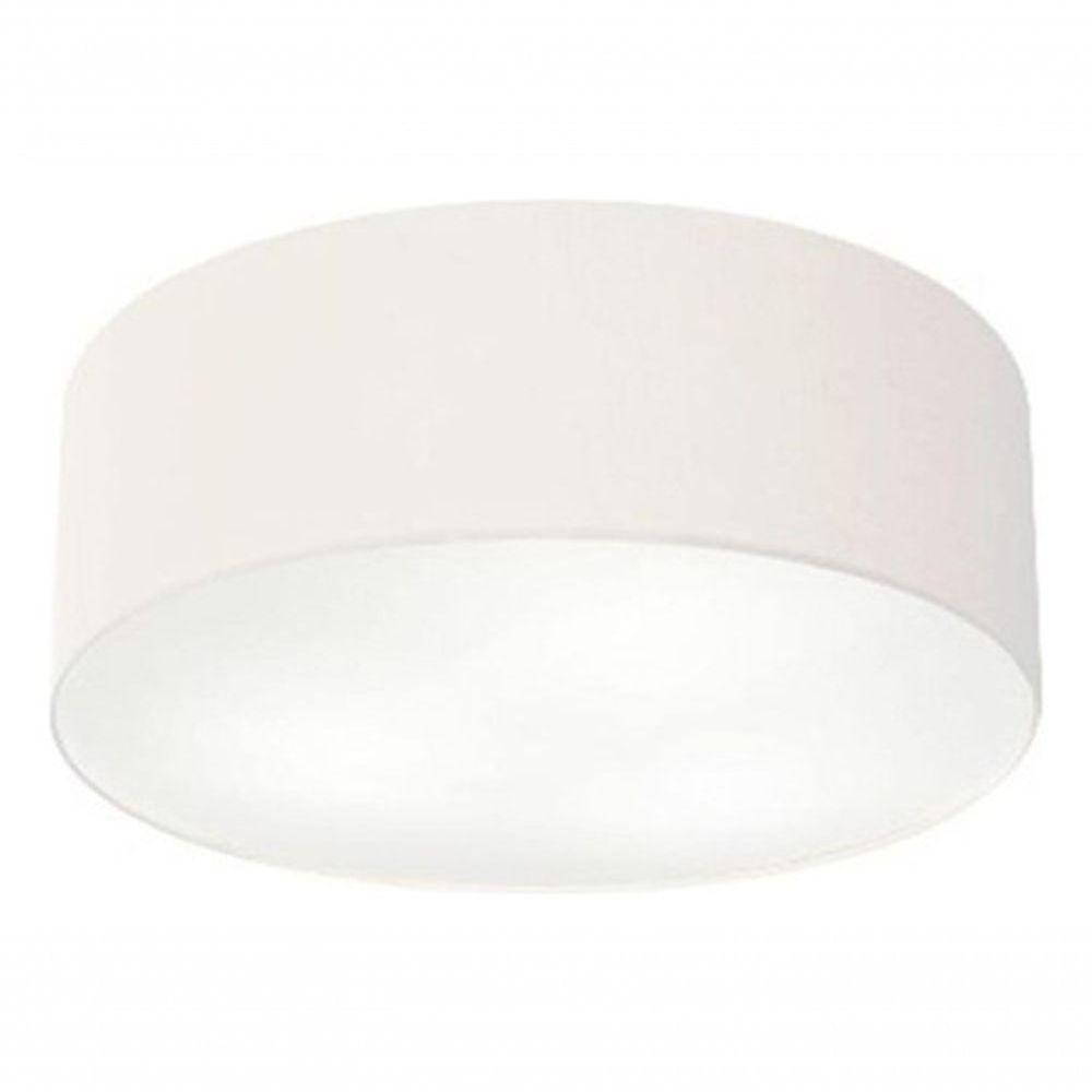 Plafon Cilíndrico Vivare Md-3046 Cúpula Em Tecido 35x12cm - Bivolt Branco 127/220v - 5