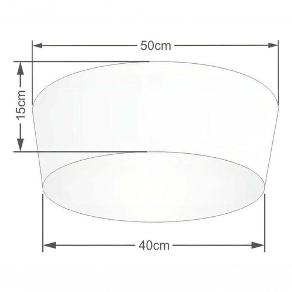 Plafon Cone Md-3004 Cúpula Em Tecido 15/50x40cm Café - Bivolt - 4