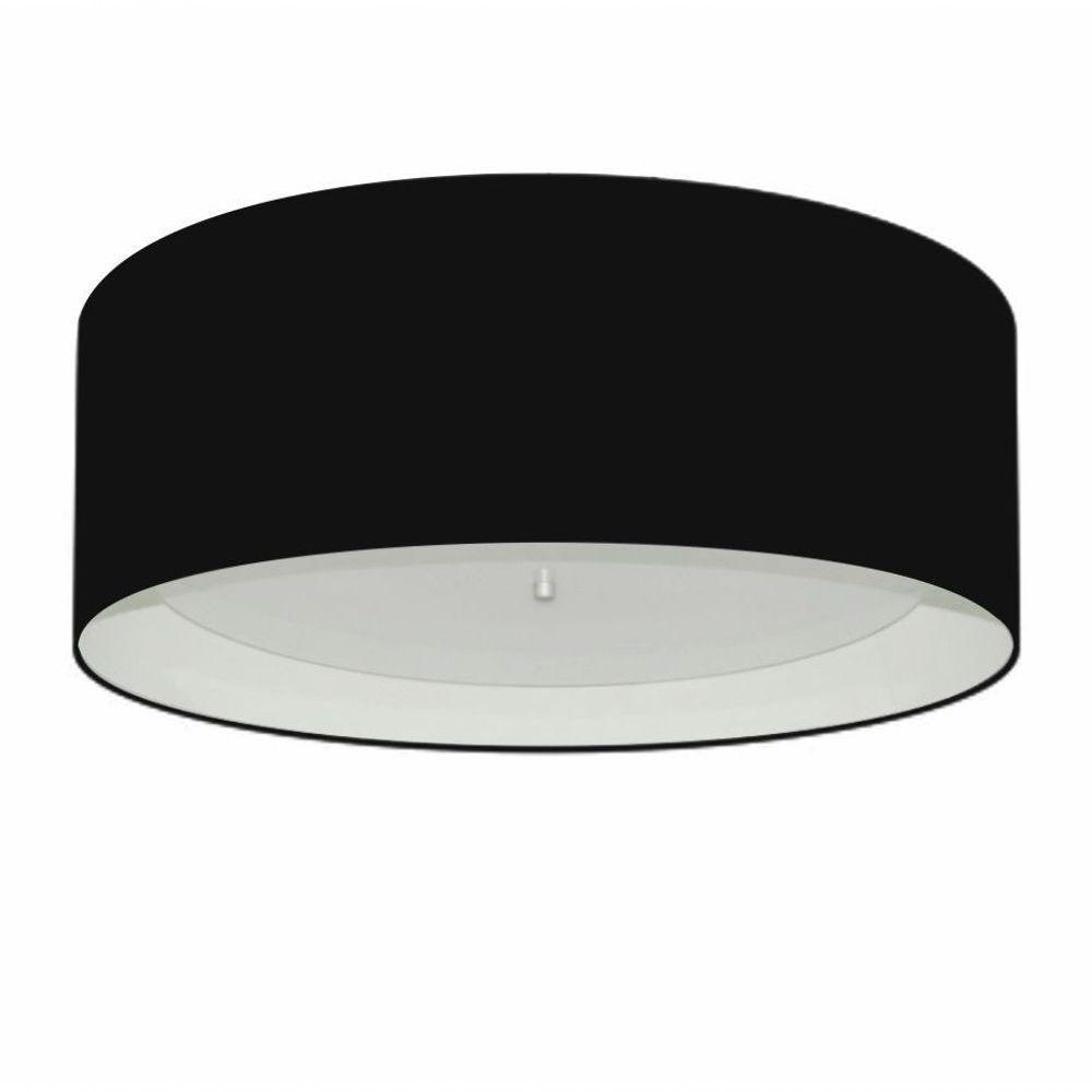 Plafon Cilíndrico Md-3008 Cúpula Em Duplo Tecido 60x25cm Preto / Branco - Bivolt - 1