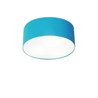 Plafon Cilíndrico Md-3010 Cúpula Em Tecido 30x12cm Azul Turquesa - Bivolt