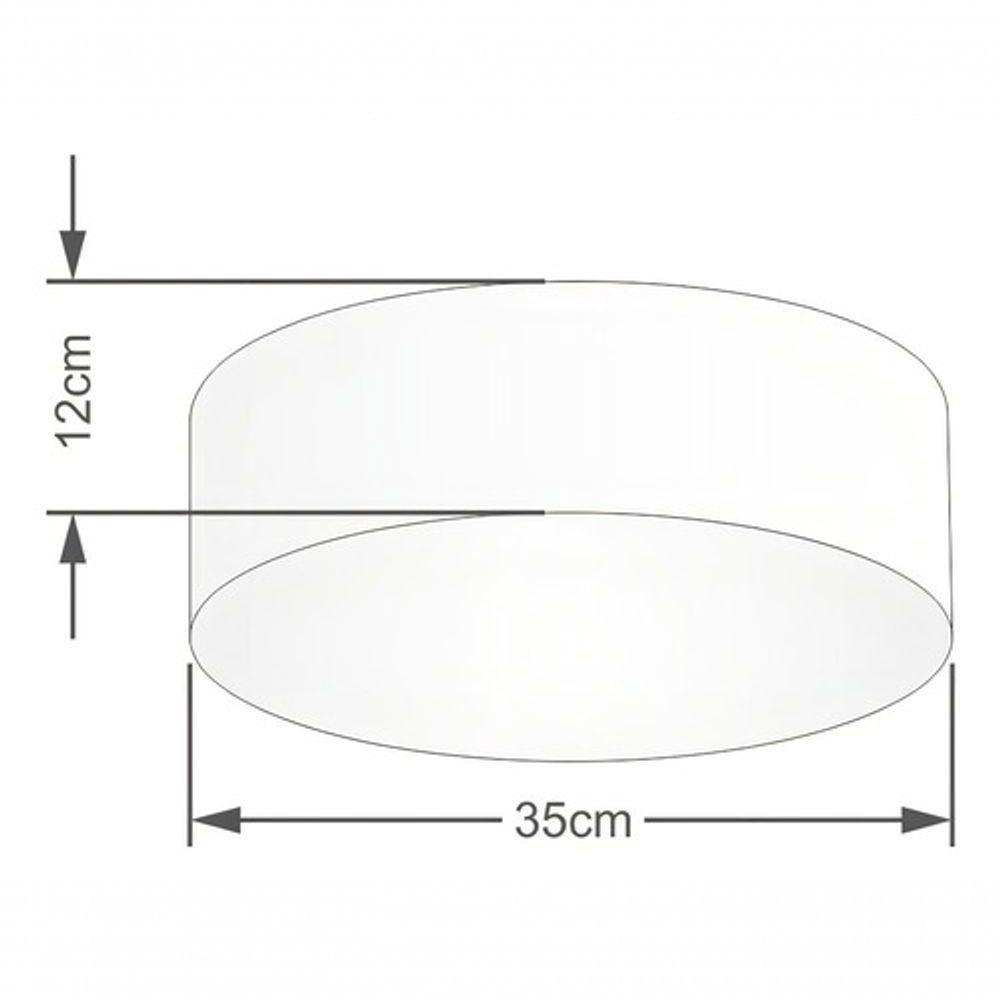 Plafon Cilíndrico Md-3046 Cúpula Em Tecido 35x12cm Vermelho - Bivolt - 4