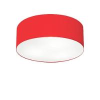Plafon Cilíndrico Md-3046 Cúpula Em Tecido 35x12cm Vermelho - Bivolt - 1