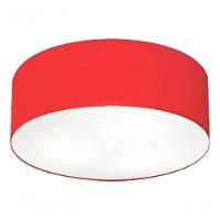 Plafon Cilíndrico Md-3046 Cúpula Em Tecido 35x12cm Vermelho - Bivolt - 3
