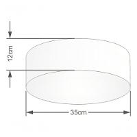 Plafon Cilíndrico Md-3046 Cúpula Em Tecido 35x12cm Vermelho - Bivolt - 4