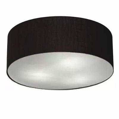 Plafon Cilíndrico Md-3006 Cúpula Em Tecido 60x15cm Preto - Bivolt