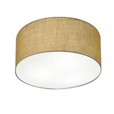 Plafon Cilíndrico Md-3048 Cúpula Em Tecido 50x21cm Palha - Bivolt