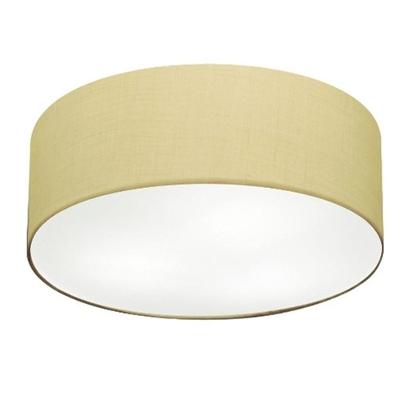 Plafon Cilíndrico Md-3019 Cúpula Em Tecido 80x15cm Algodão Crú - Bivolt