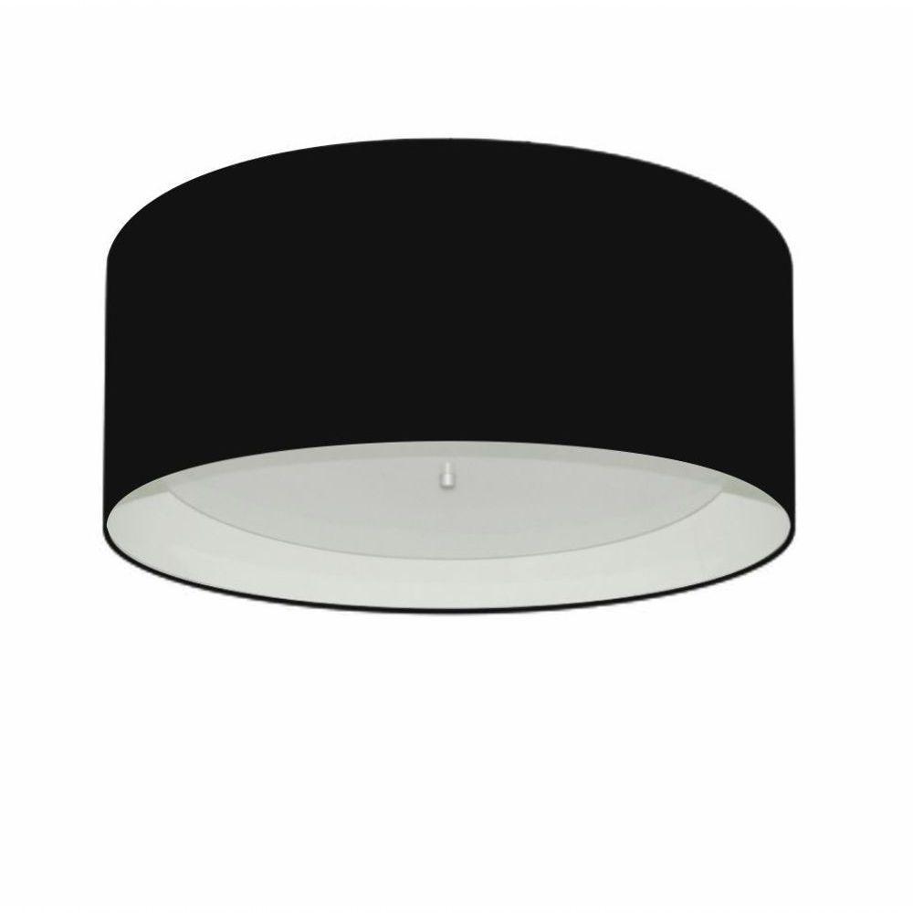 Plafon Cilíndrico Md-3161 Cúpula Em Duplo Tecido 50x25cm Preto / Branco - Bivolt - 1