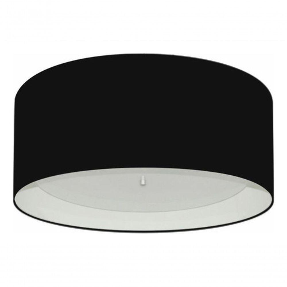 Plafon Cilíndrico Md-3161 Cúpula Em Duplo Tecido 50x25cm Preto / Branco - Bivolt - 3