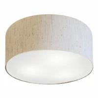 Plafon Cilíndrico Md-3013 Cúpula Em Tecido 60x21cm Linho Bege - Bivolt - 1