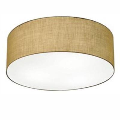 Plafon Cilíndrico Md-3057 Cúpula Em Tecido 55x15cm Palha - Bivolt