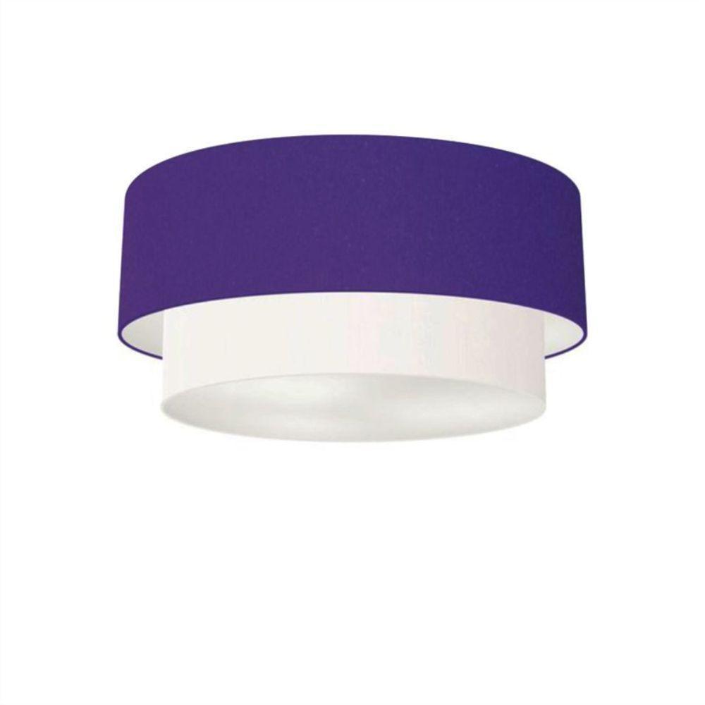 Plafon Para Banheiro Cilíndrico Sb-3017 Cúpula Cor Roxo Branco - 1