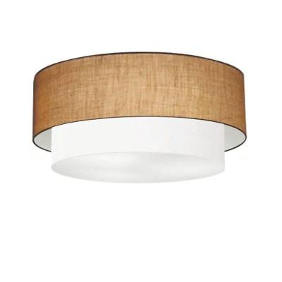 Plafon De Sobrepor Cilíndrico Sp-3063 Cúpula Cor Palha Branco