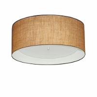 Plafon Cilíndrico Md-3161 Cúpula Em Duplo Tecido 50x25cm Palha / Branco - Bivolt - 1