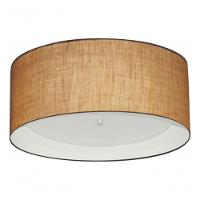 Plafon Cilíndrico Md-3161 Cúpula Em Duplo Tecido 50x25cm Palha / Branco - Bivolt - 3