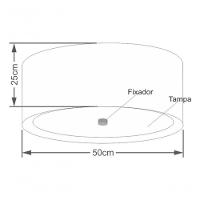 Plafon Cilíndrico Md-3161 Cúpula Em Duplo Tecido 50x25cm Palha / Branco - Bivolt - 4