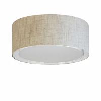 Plafon Duplo Cilíndrico Md-3036 Cúpula Em Tecido 50x25cm Rústico Bege - Bivolt - 1