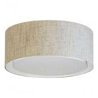 Plafon Duplo Cilíndrico Md-3036 Cúpula Em Tecido 50x25cm Rústico Bege - Bivolt - 3