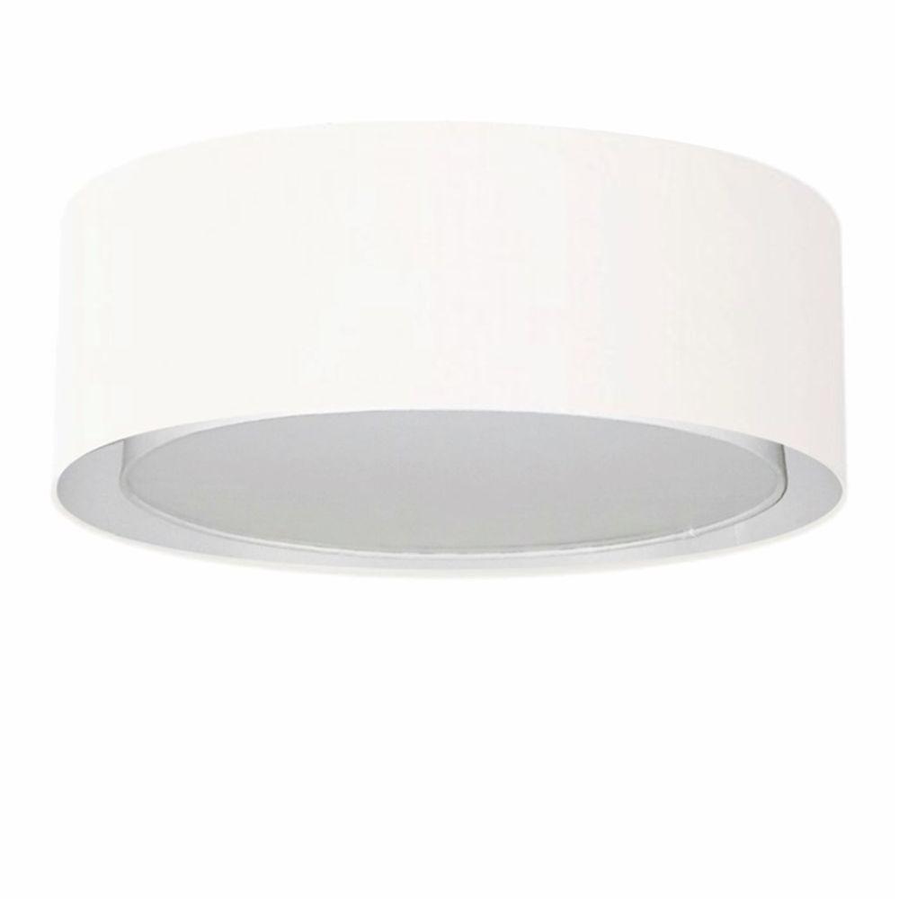 Plafon Duplo Cilíndrico Md-3037 Cúpula Em Tecido 60x25cm Branco - Bivolt - 1