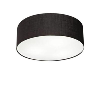 Plafon Cilíndrico Md-3005 Cúpula Em Tecido 40x12cm Preto - Bivolt