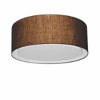 Plafon Duplo Cilíndrico Md-3036 Cúpula Em Tecido 50x25cm Café - Bivolt - 1