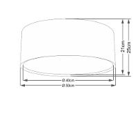 Plafon Duplo Cilíndrico Md-3036 Cúpula Em Tecido 50x25cm Café - Bivolt - 2