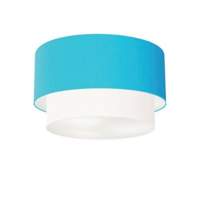 Plafon De Sobrepor Cilíndrico Sp-3045 Cúpula Cor Azul Turquesa Branco