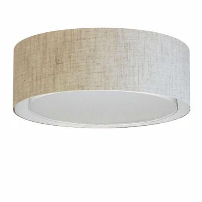 Plafon Duplo Cilíndrico Md-3037 Cúpula Em Tecido 60x25cm Rústico Bege - Bivolt